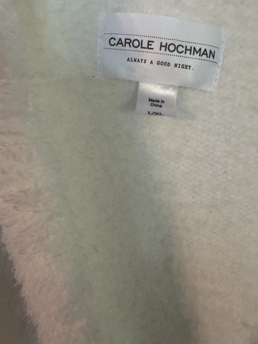 Carol Hochman "Always a Good Night" Fleece-Open-Bed Jacket~Lounge Wear L/XL-NWT - Picture 3 of 4